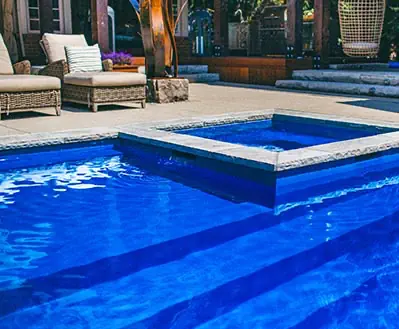 Fiberglass pool color sample: sapphire blue